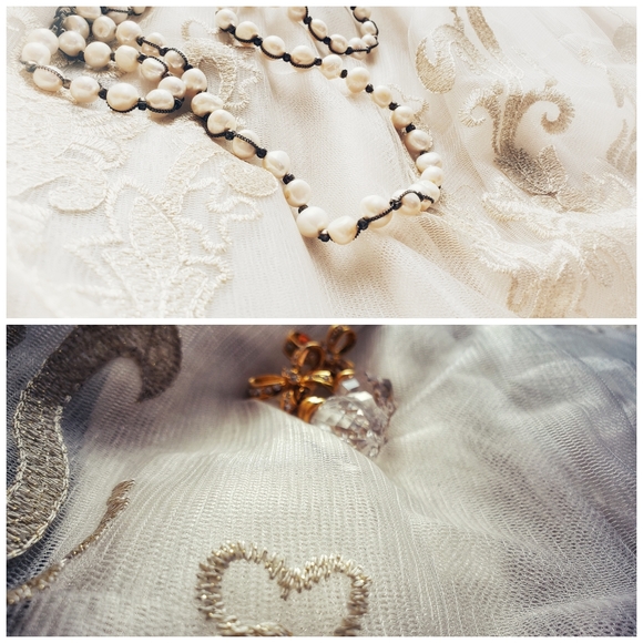 Modcloth | Lace Metallic Dress | Gold, Cream - Picture 6 of 9